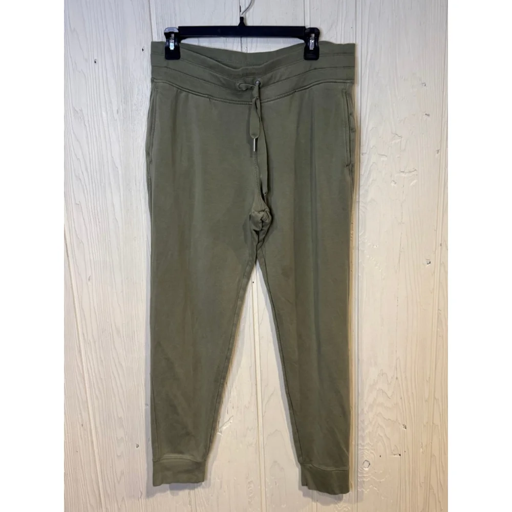Women's Athleta Olive Green Drawstring Joggers Size L - Picture 1 of 8